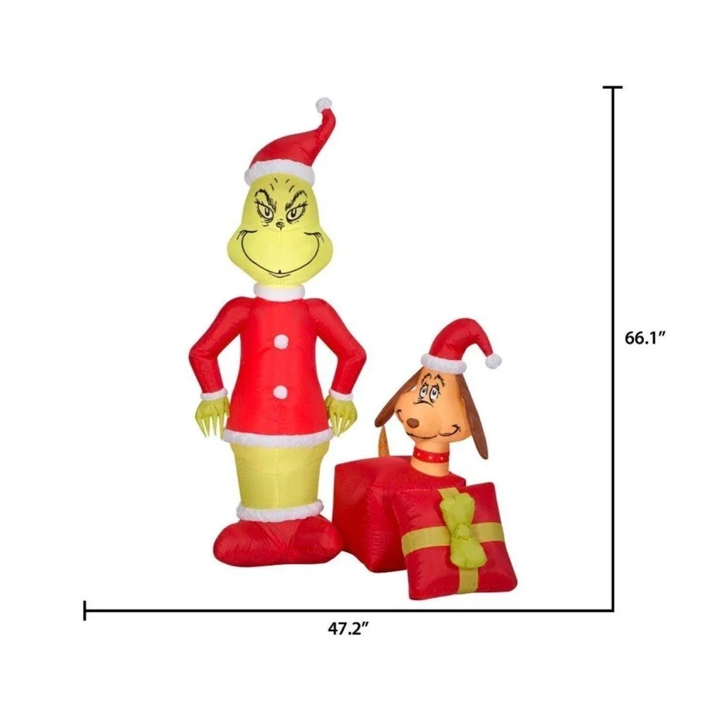5.5ft Dr. Seuss The Grinch with Max Holiday Airblown Inflatable